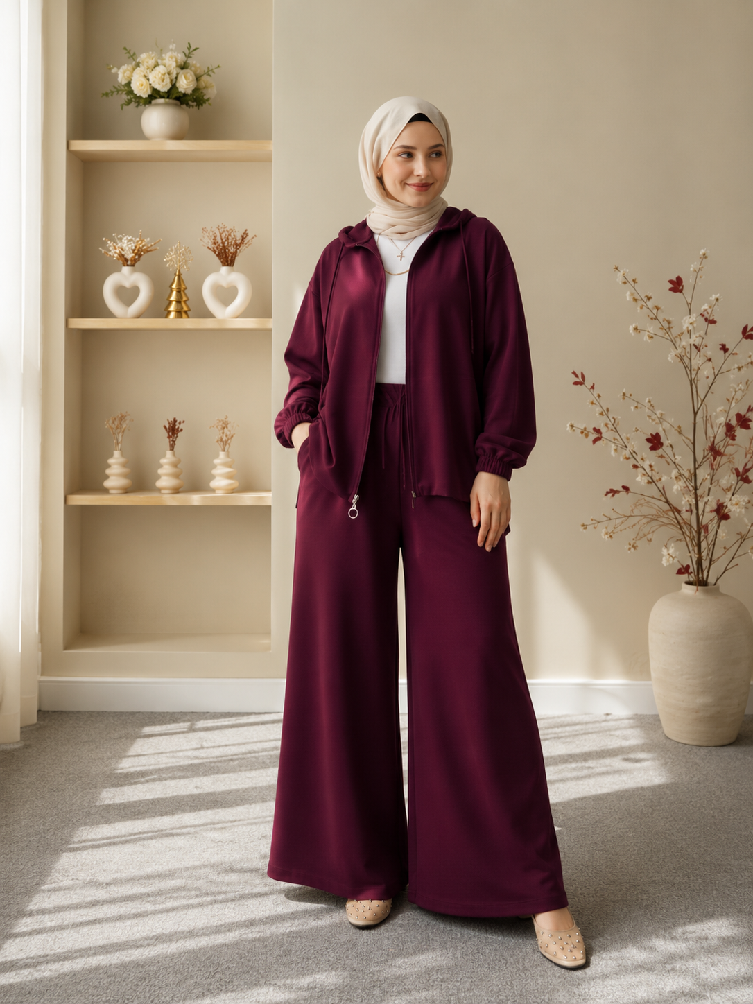 Plum Modest Two-Piece Suit